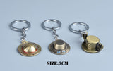One Piece Luffy Straw hat & Ace & Chopper Hat Keychain Action Figure Toys Key Ring Chains Pendants Brinquedos