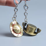 One Piece Luffy Straw hat & Ace & Chopper Hat Keychain Action Figure Toys Key Ring Chains Pendants Brinquedos