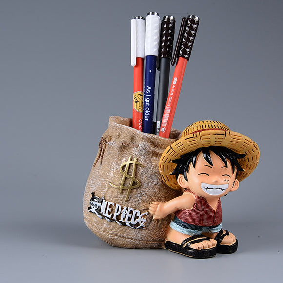 Anime One Piece Luffy Resin Office Pen Holders Collectible