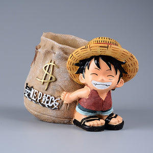 Anime One Piece Luffy Resin Office Pen Holders Collectible