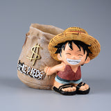 Anime One Piece Luffy Resin Office Pen Holders Collectible