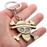 Anime One Piece Luffy Straw Hat Copper Key Ring