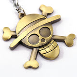 Anime One Piece Luffy Straw Hat Copper Key Ring