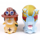 Anime One Piece Luffy & Ace Den Den Mushi Telephone PVC Figures Toys 2pcs/set 11cm