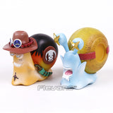 Anime One Piece Luffy & Ace Den Den Mushi Telephone PVC Figures Toys 2pcs/set 11cm