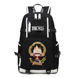 Anime One Piece Backpack School Bag Bookbag Blac