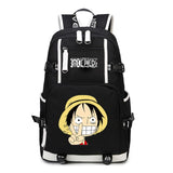 Anime One Piece Backpack School Bag Bookbag Blac