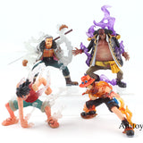 One Piece Figure Anime Luffy Enel Aokiji Kuzan Sir Crocodile Smoker Marshall D Teach Action Figure 4pcs