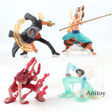 One Piece Figure Anime Luffy Enel Aokiji Kuzan Sir Crocodile Smoker Marshall D Teach Action Figure 4pcs